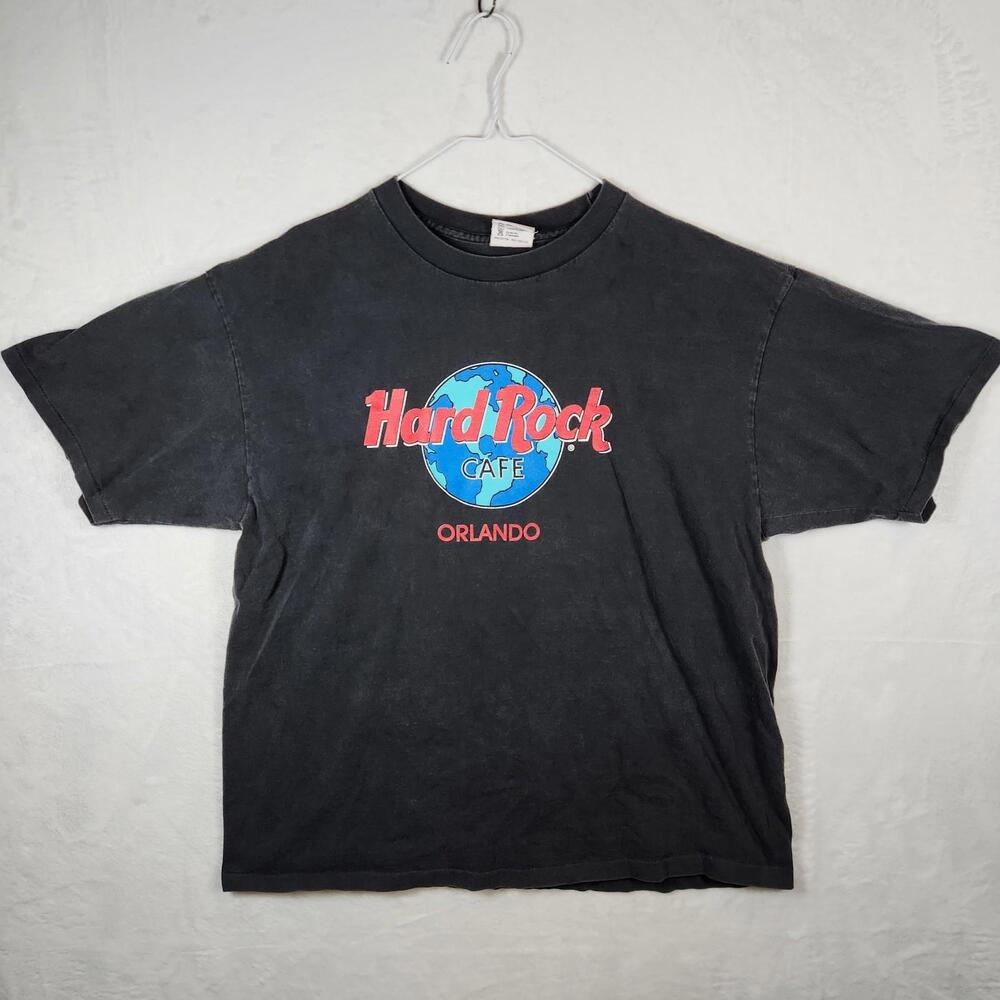 Vintage Hard Rock Cafe Orlando Tshirt Single Stitch  90s Black‎ Size XL